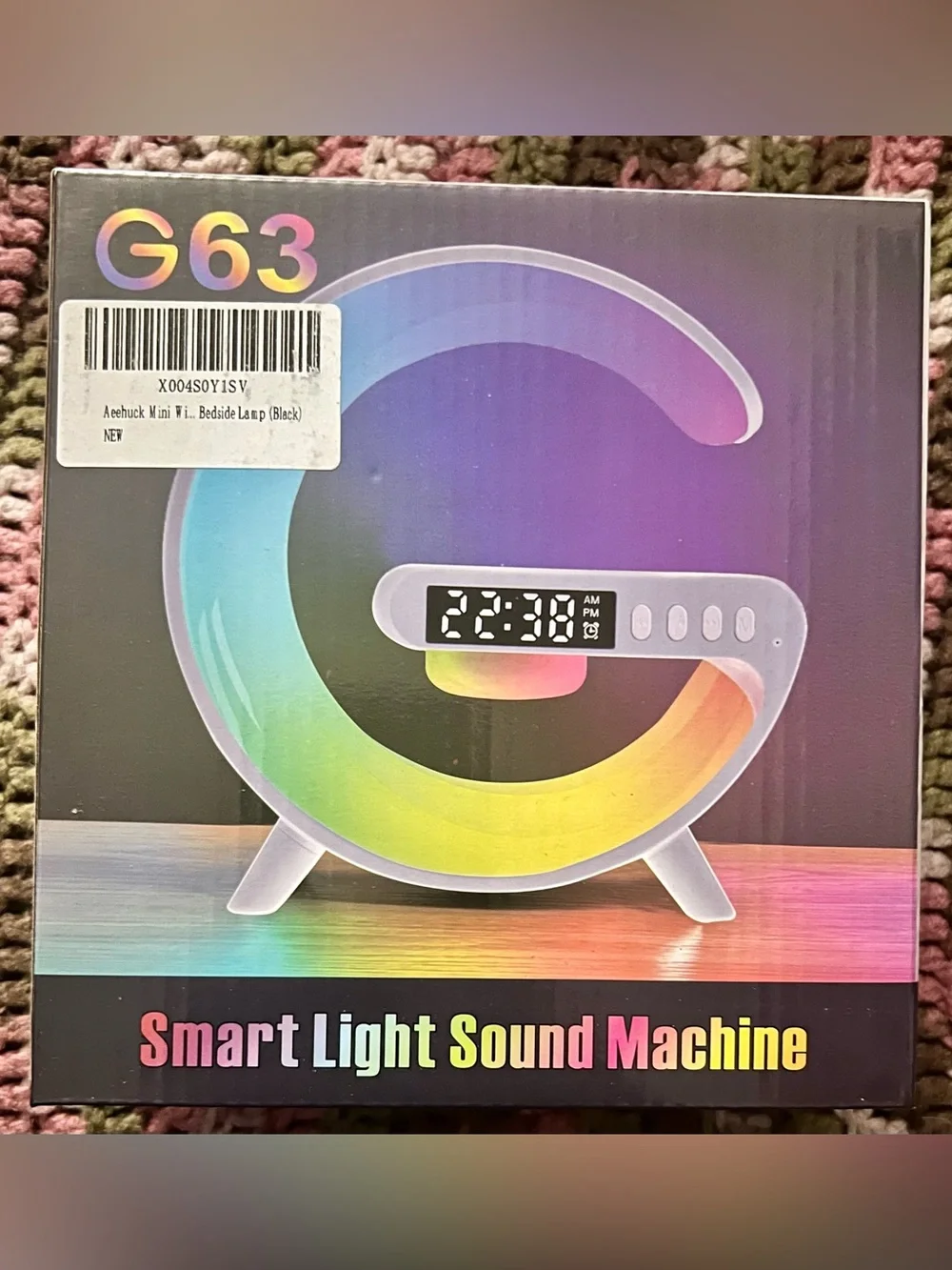 G63 INTELLIGENT RGB SMART LIGHT Bluetooth Radio Wireless Charger Clock & Alarm